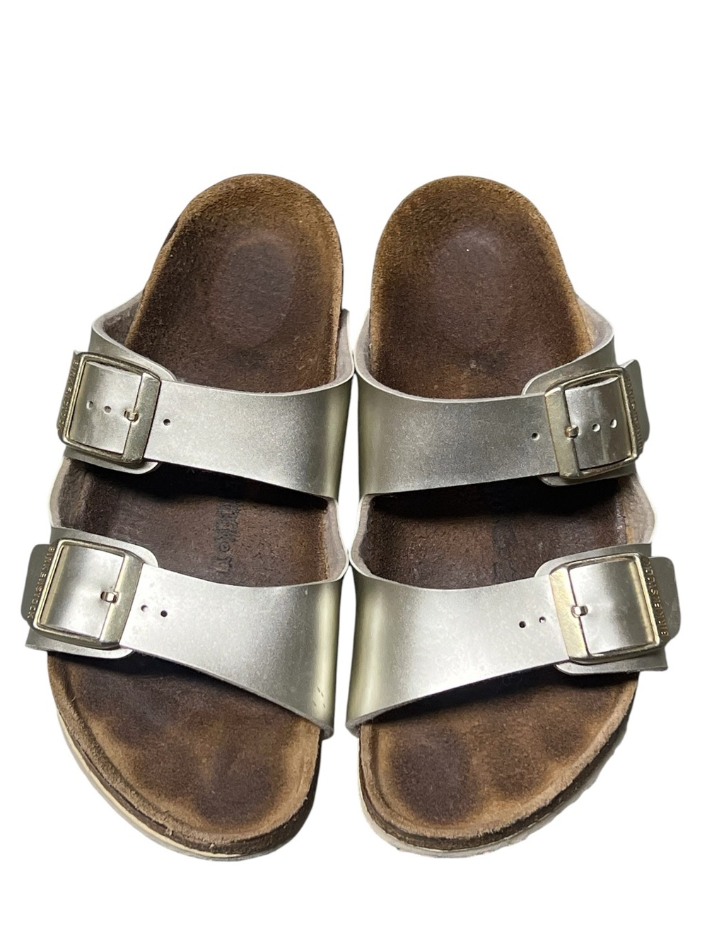 Birkenstock Arizona gold leather two strap sandals boho